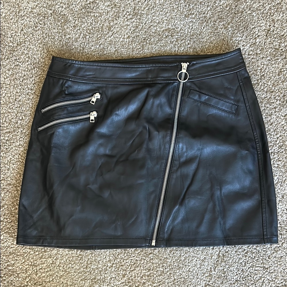 Black Faux Leather Mini Skirt